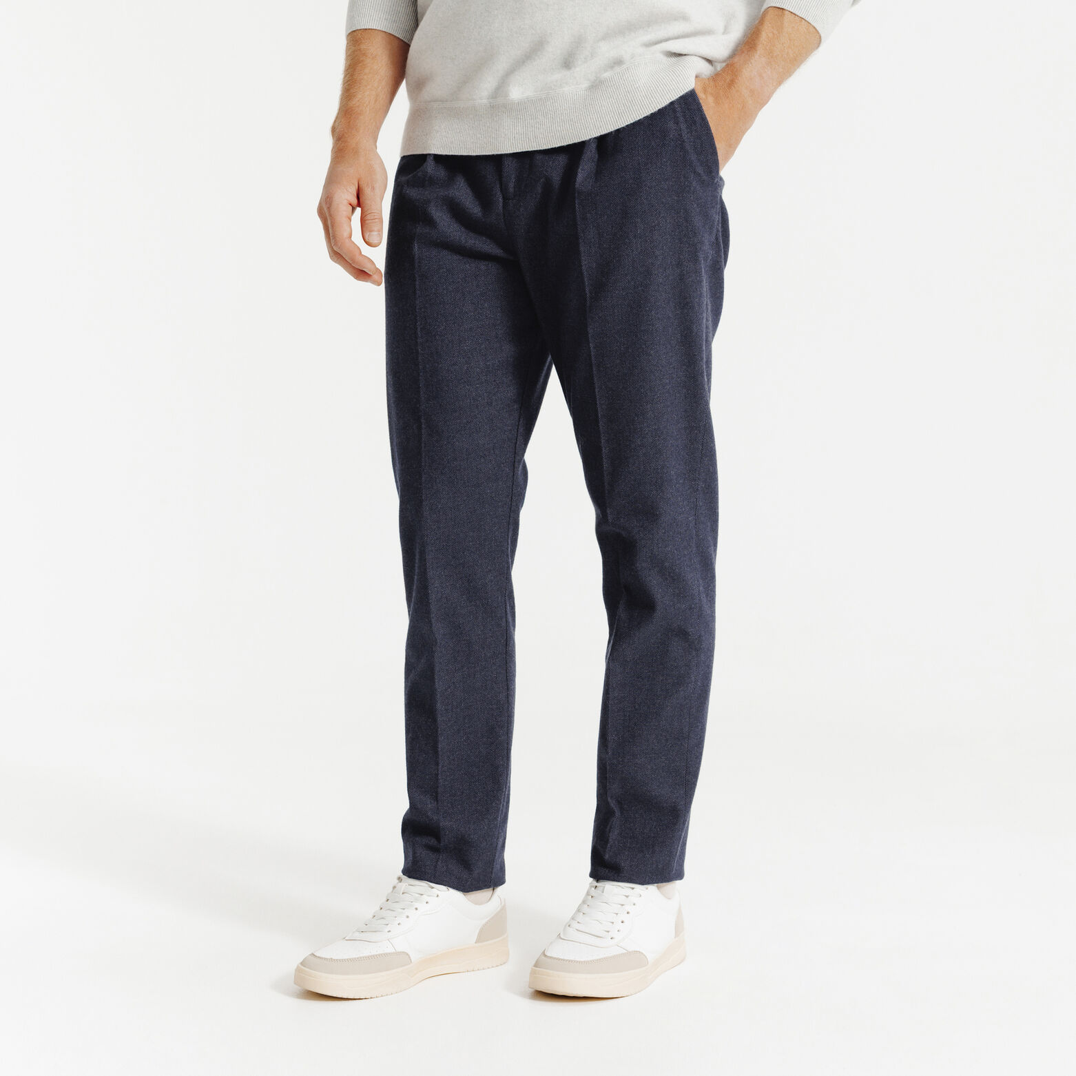 Pantalon chino tapered flanelle