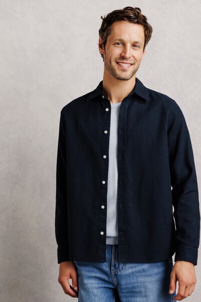 Chemise 100% coton armur&eacute;e unie