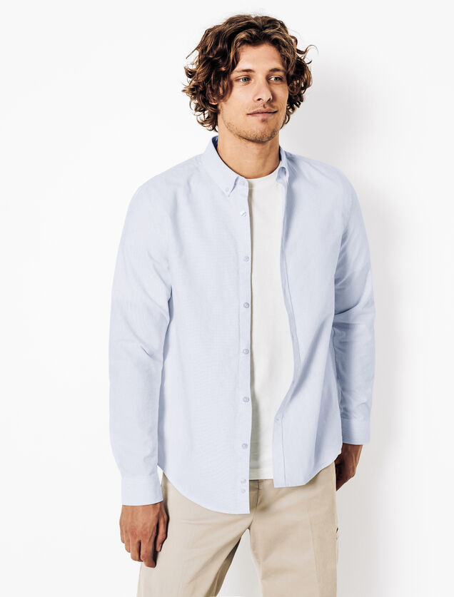 Chemise oxford en coton rayée