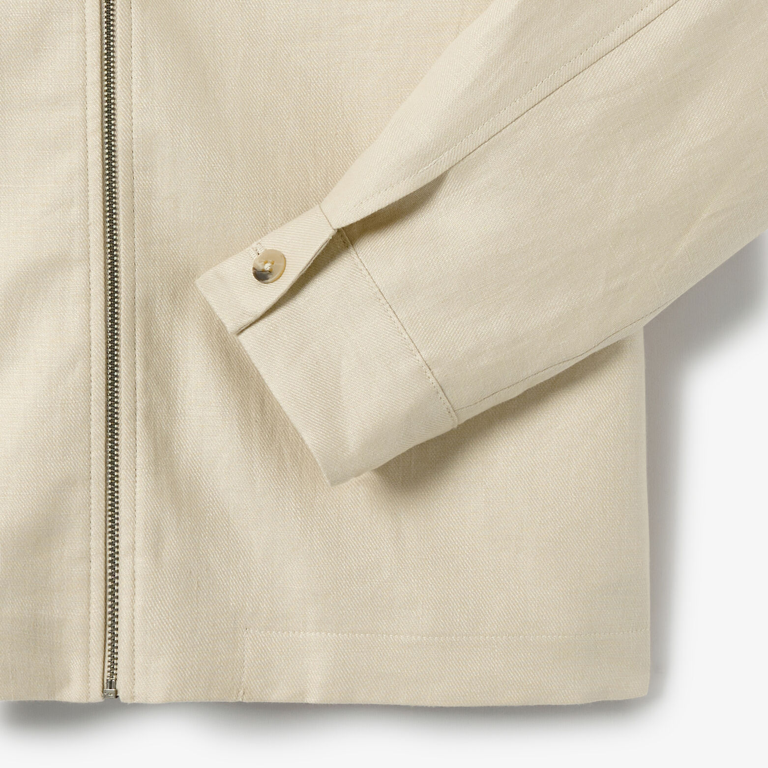 Veste col chemise zipp&eacute;e 100% lin