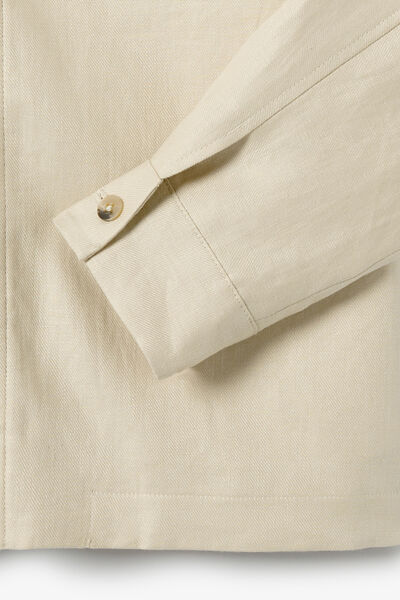 Jasje hemdskraag met rits in linnen