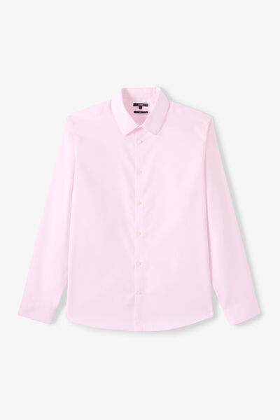Chemise 100% coton slim sans repassage textur&eacute;e / 