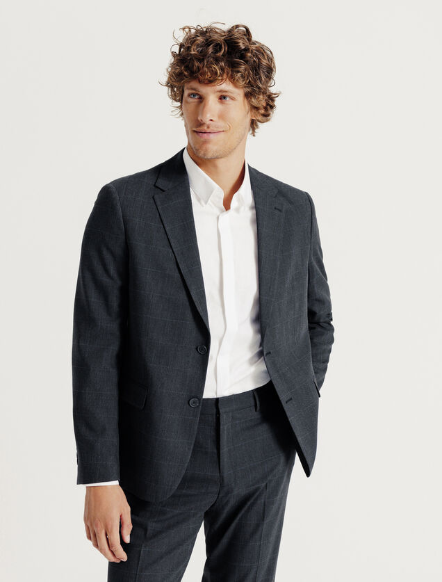 Geruite comfort kostuumvest