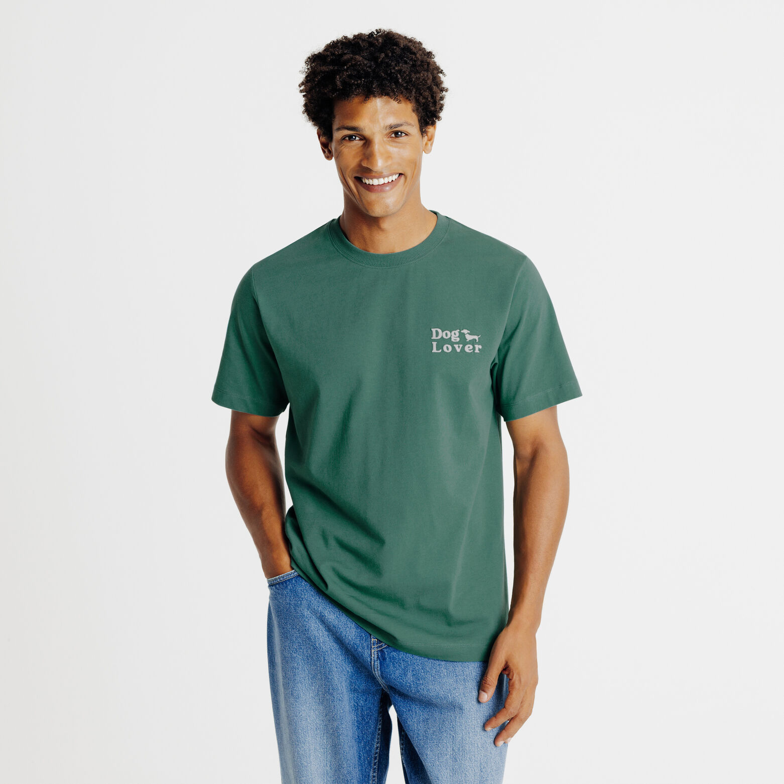 Tee shirt imprimé poitrine chien