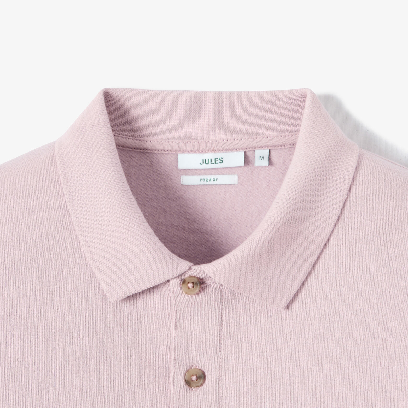 Sweat col polo boutonn&eacute; molleton uni