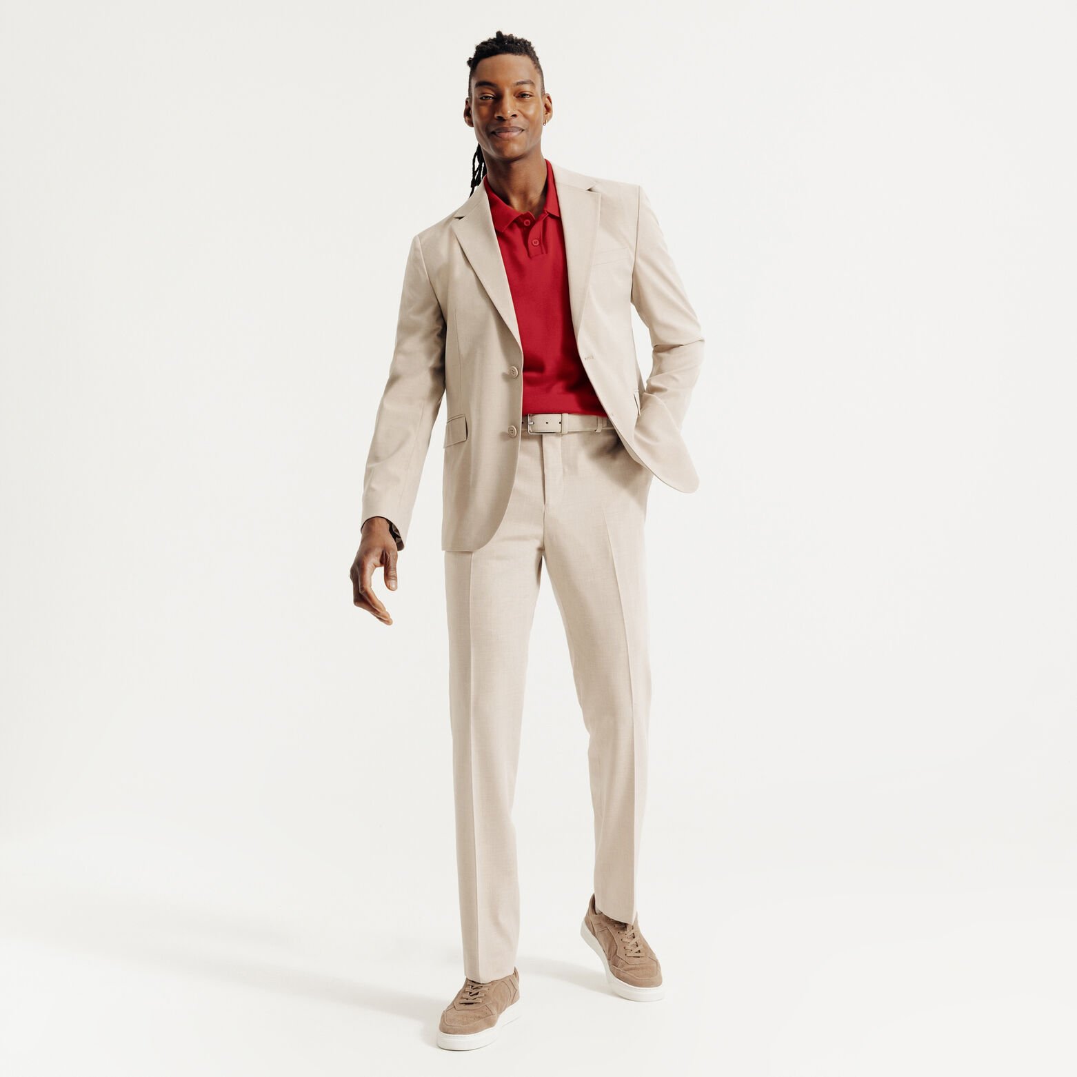 Polo en maille manches courtes col boutonn&eacute;