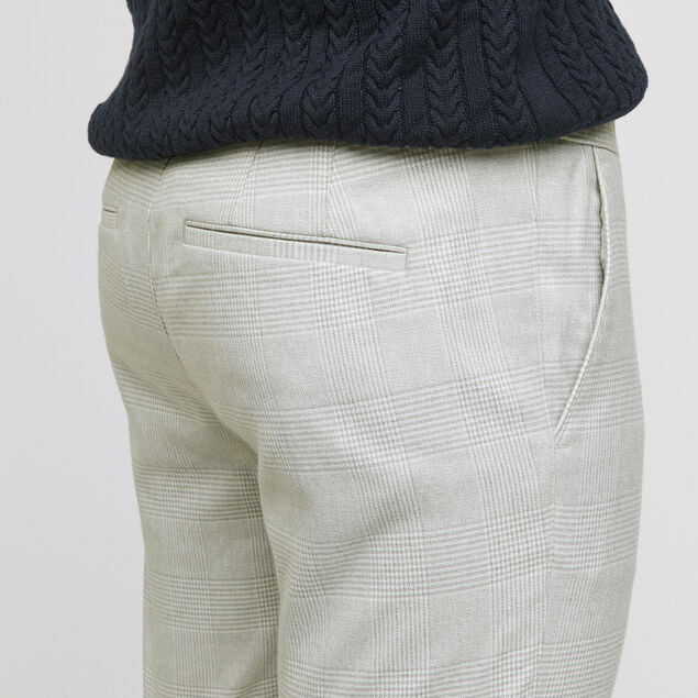 Pantalon chino à carreaux et ceinture elastiquée