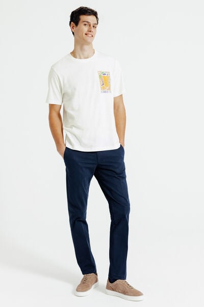 T-shirt met "dolce vita" print voor- en achteraan