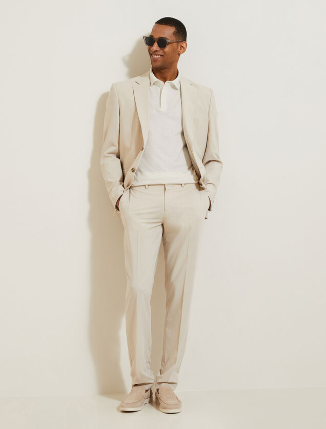 Polo in tricot met korte mouwen, print en Italiaan