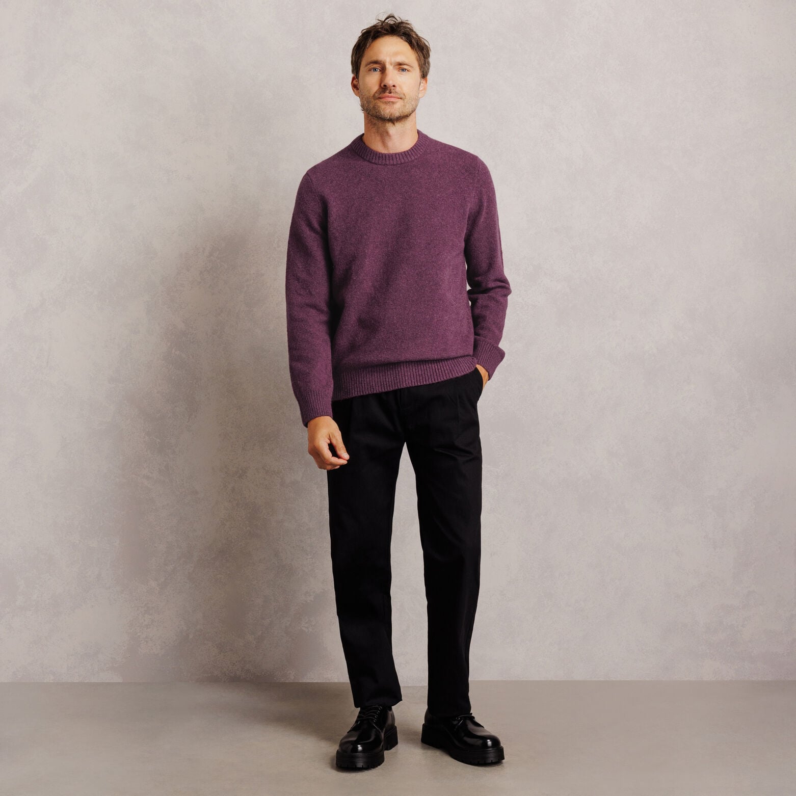 Pull col rond mousseux coton majoritaire