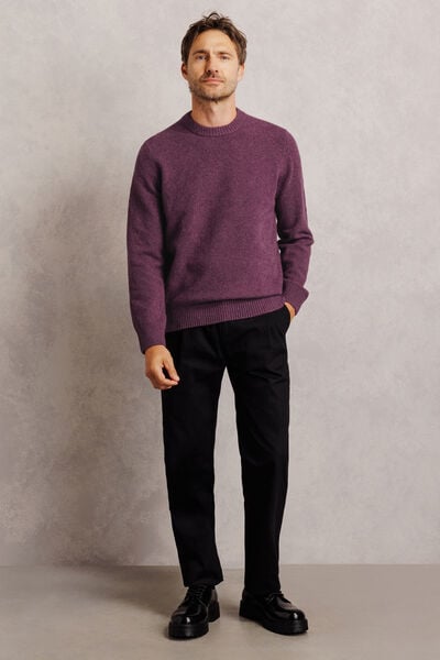 Pull col rond mousseux coton majoritaire