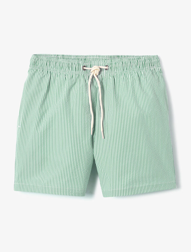 Gestreepte zwemshort in seersucker