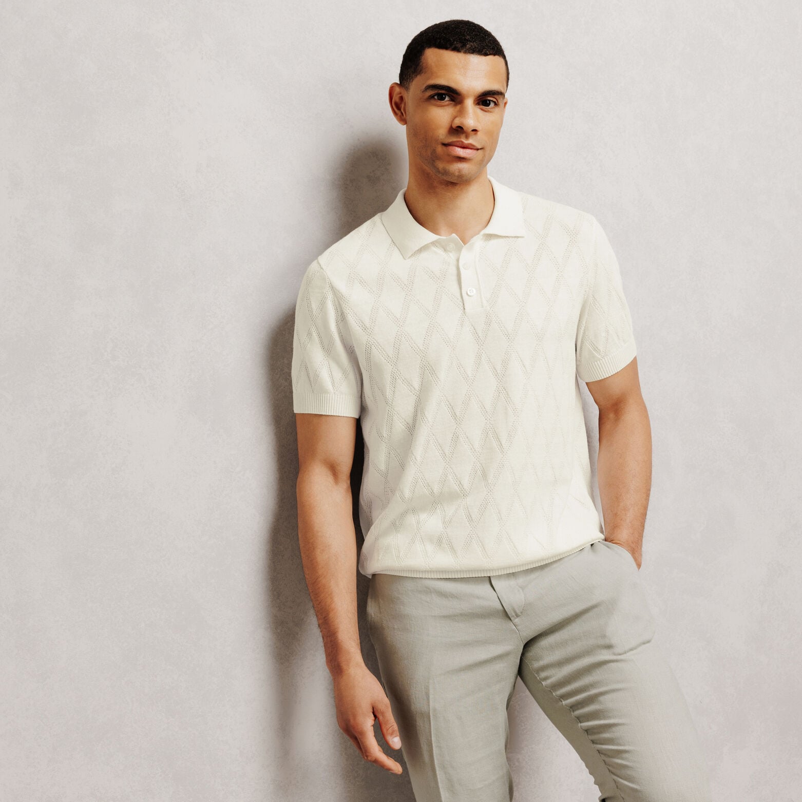 Polo en maille ajour&eacute;