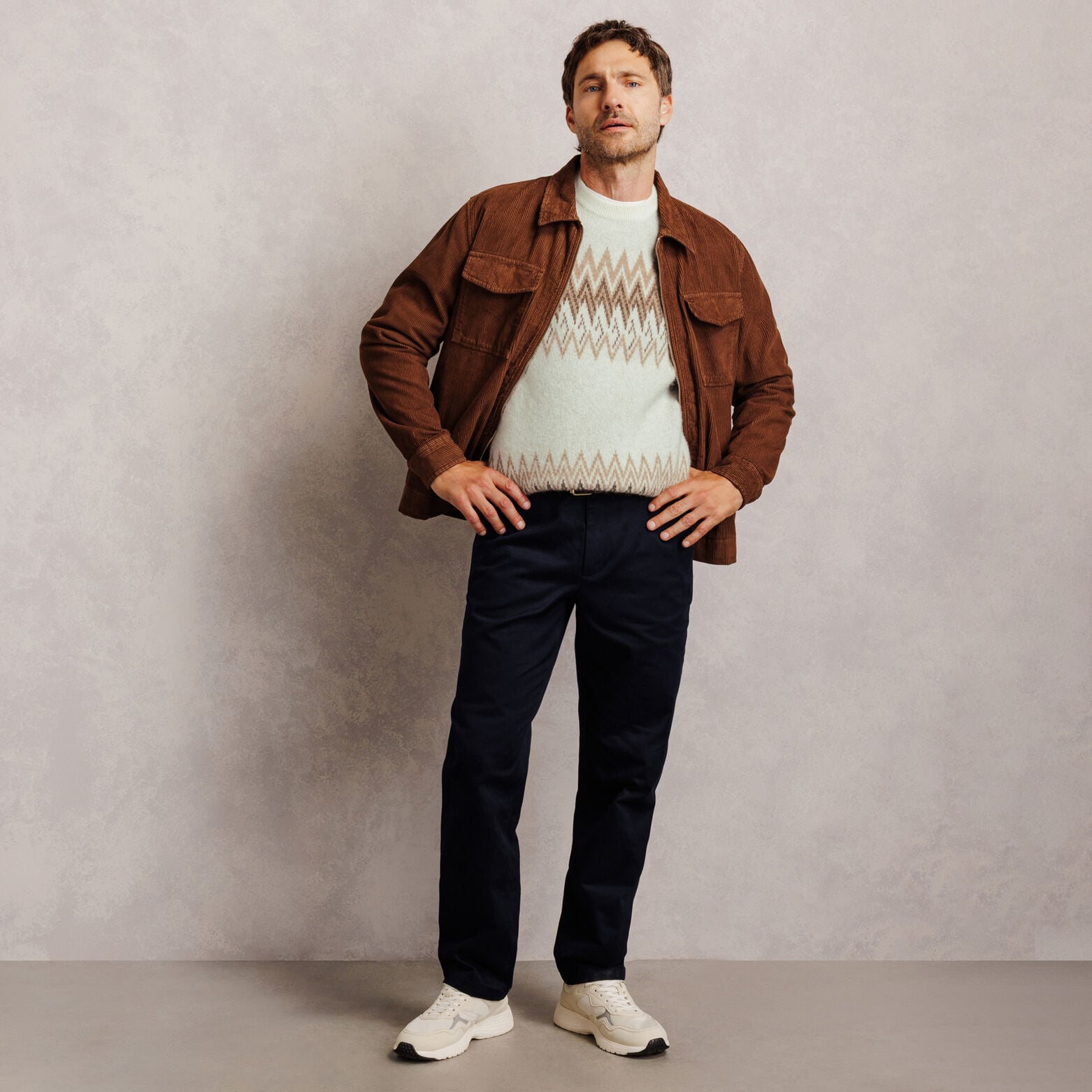 Pull col rond jacquard