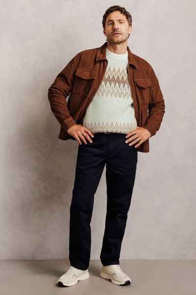 Pull col rond jacquard