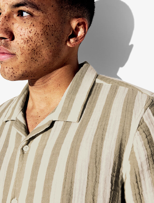 Chemisette en gaze de coton rayée