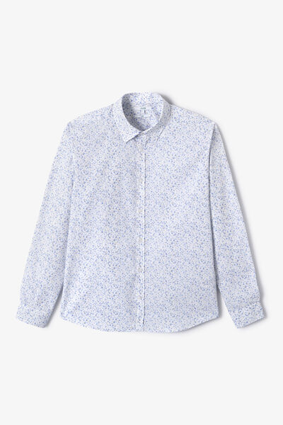 Slim fit hemd in katoen met bloemenprint