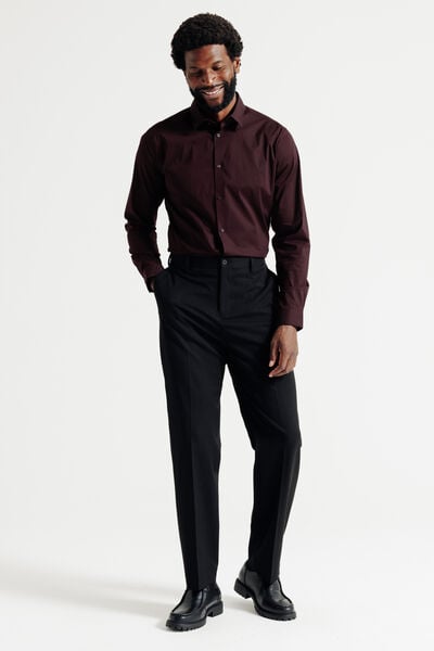 Chemise slim unie coton