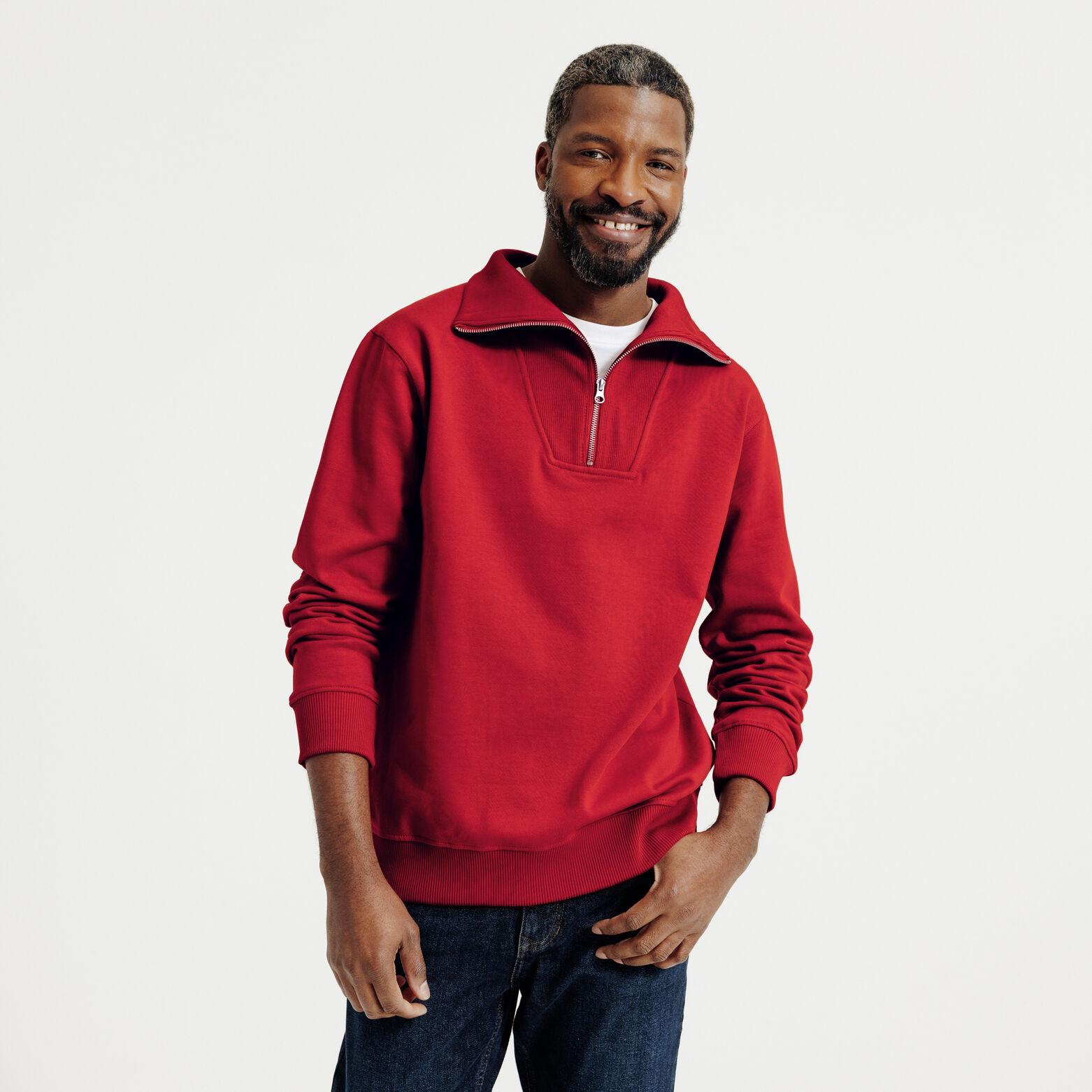 Sweat col camionneur zipp&eacute;