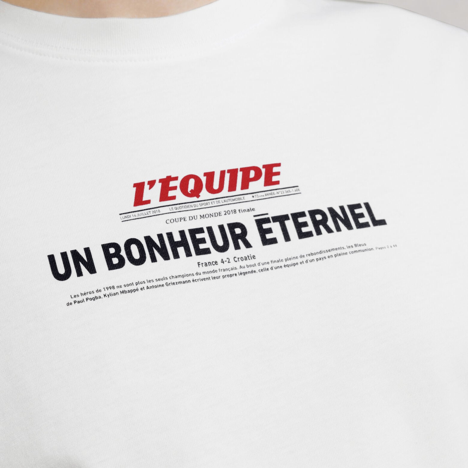 Tee shirt imprim&eacute; devant licence L'&Eacute;quipe