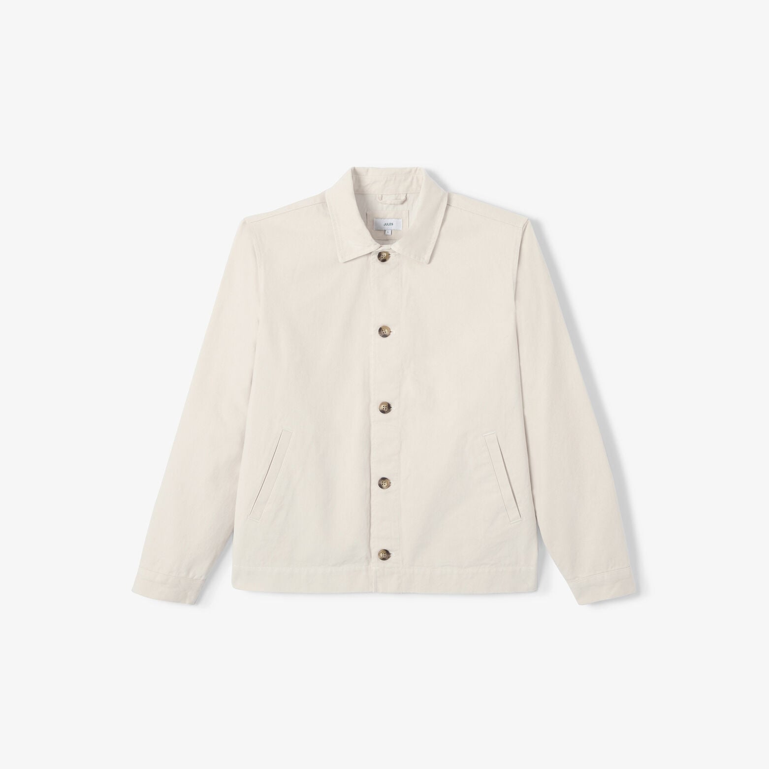 Veste boutonn&eacute;e col chemise 100% coton