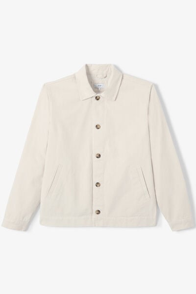 Veste boutonn&eacute;e col chemise 100% coton