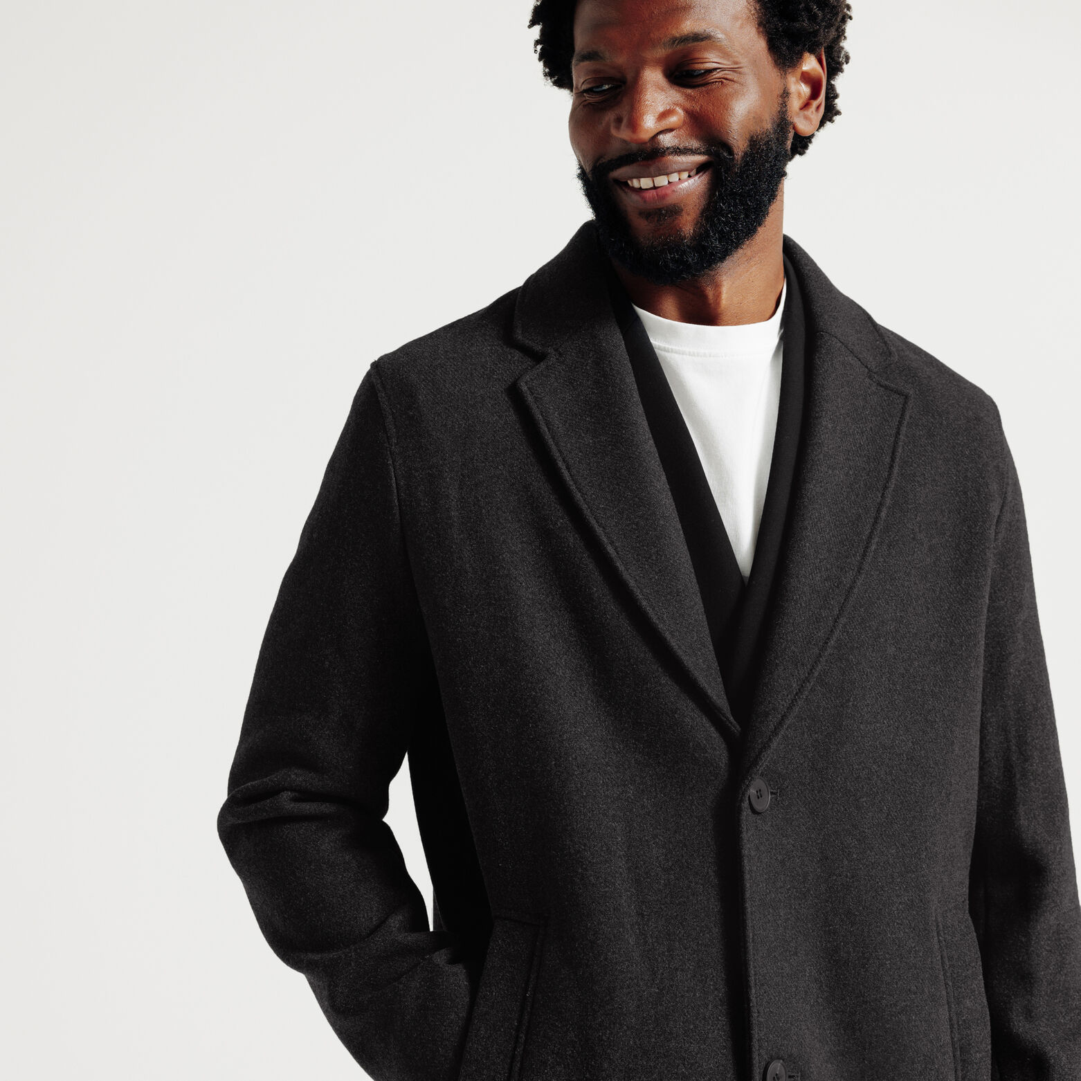 Lange wintermantel met reverskraag