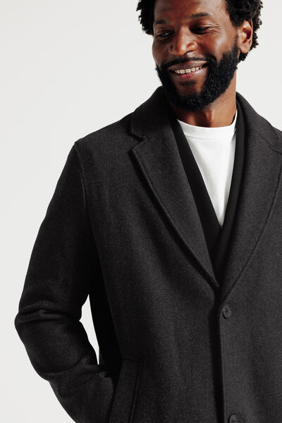 Manteau hiver long col tailleur