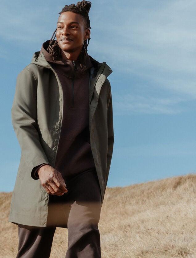 Parka longue waterproof &agrave; capuche