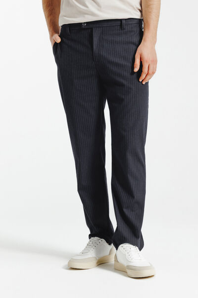Gestreepte tapered fit chinobroek