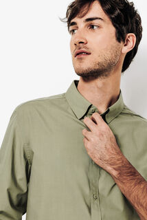 Chemise en coton col semi italien