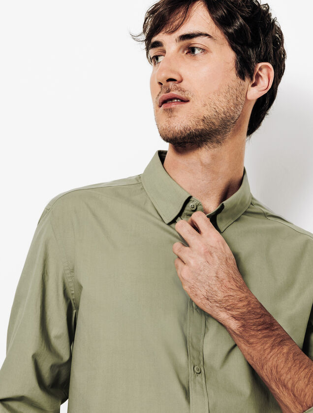 Chemise en coton col semi italien
