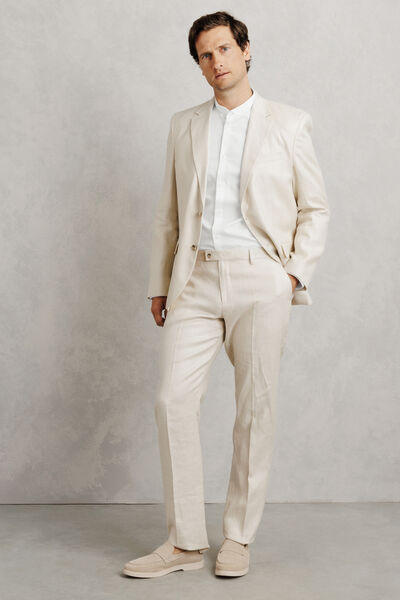 Chemise col mao ouvert coton regular unie