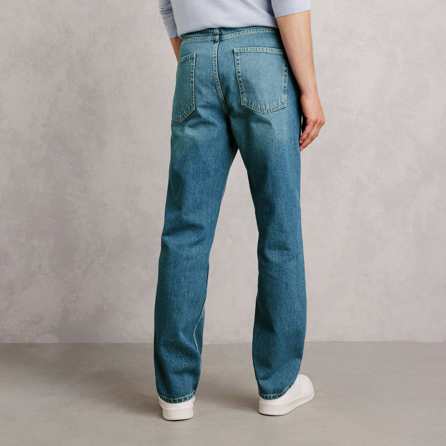Jean loose 3 longueurs d&eacute;lav&eacute; 100% coton