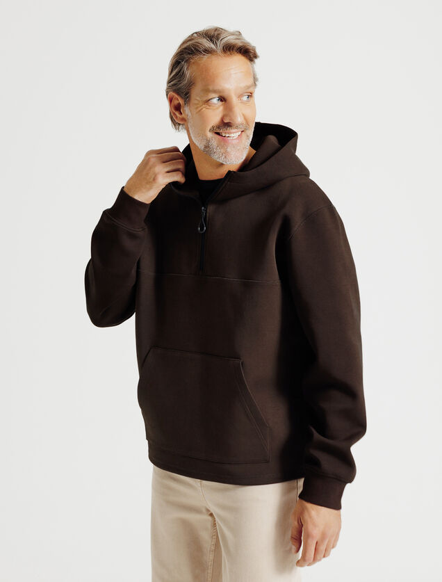 Sweat &agrave; capuche zipp&eacute; cordons