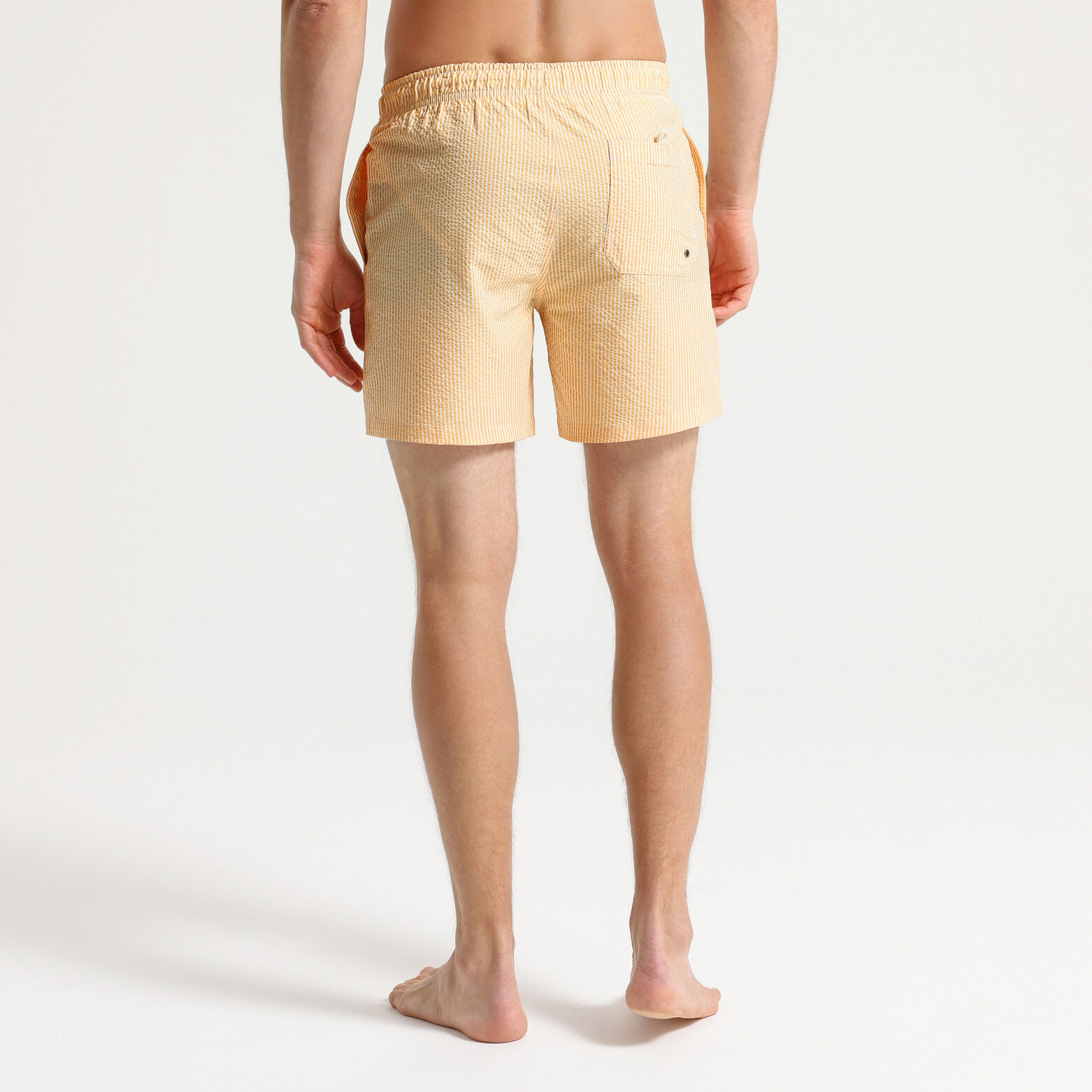 Gestreepte zwemshort in seersucker