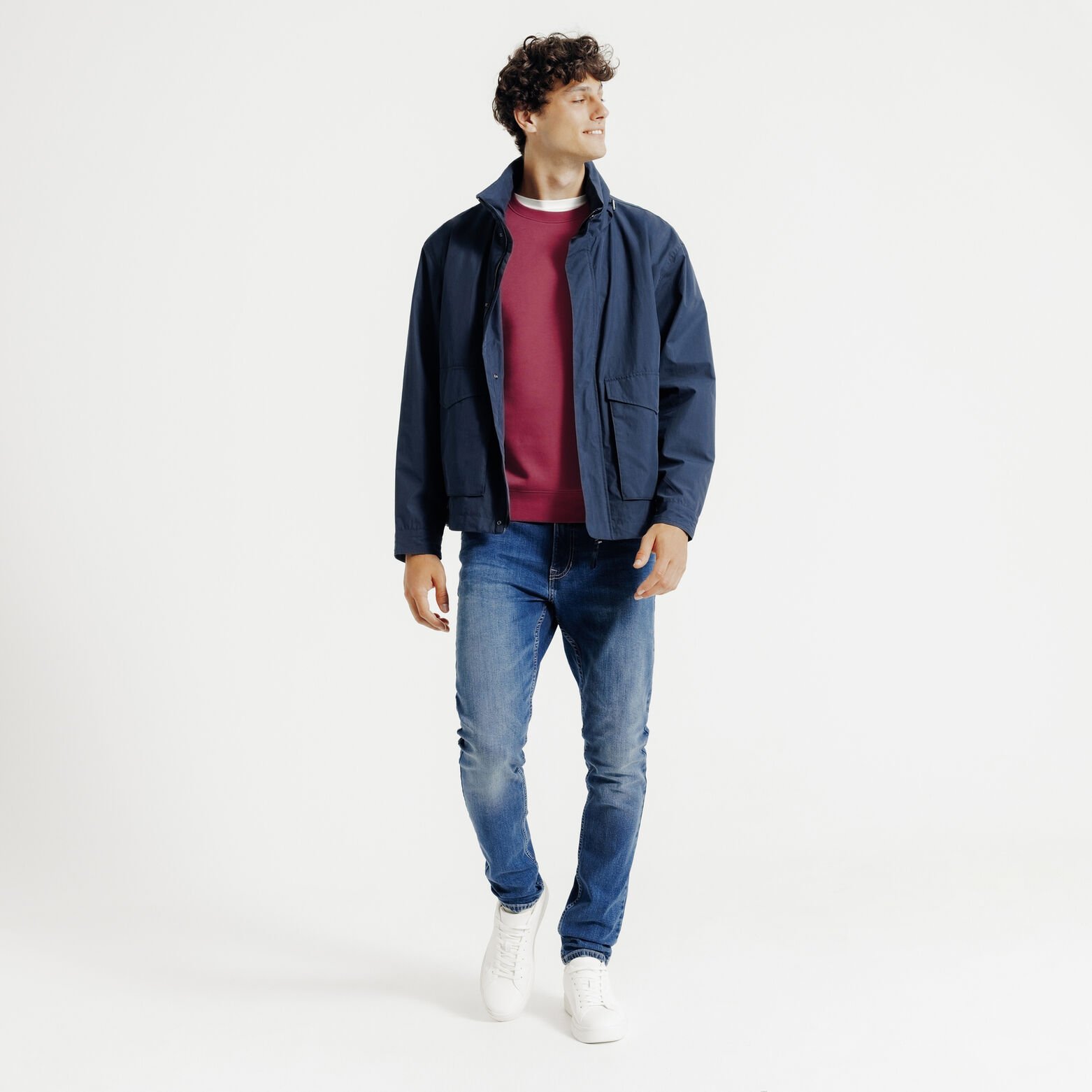 Effen sweater met ronde hals