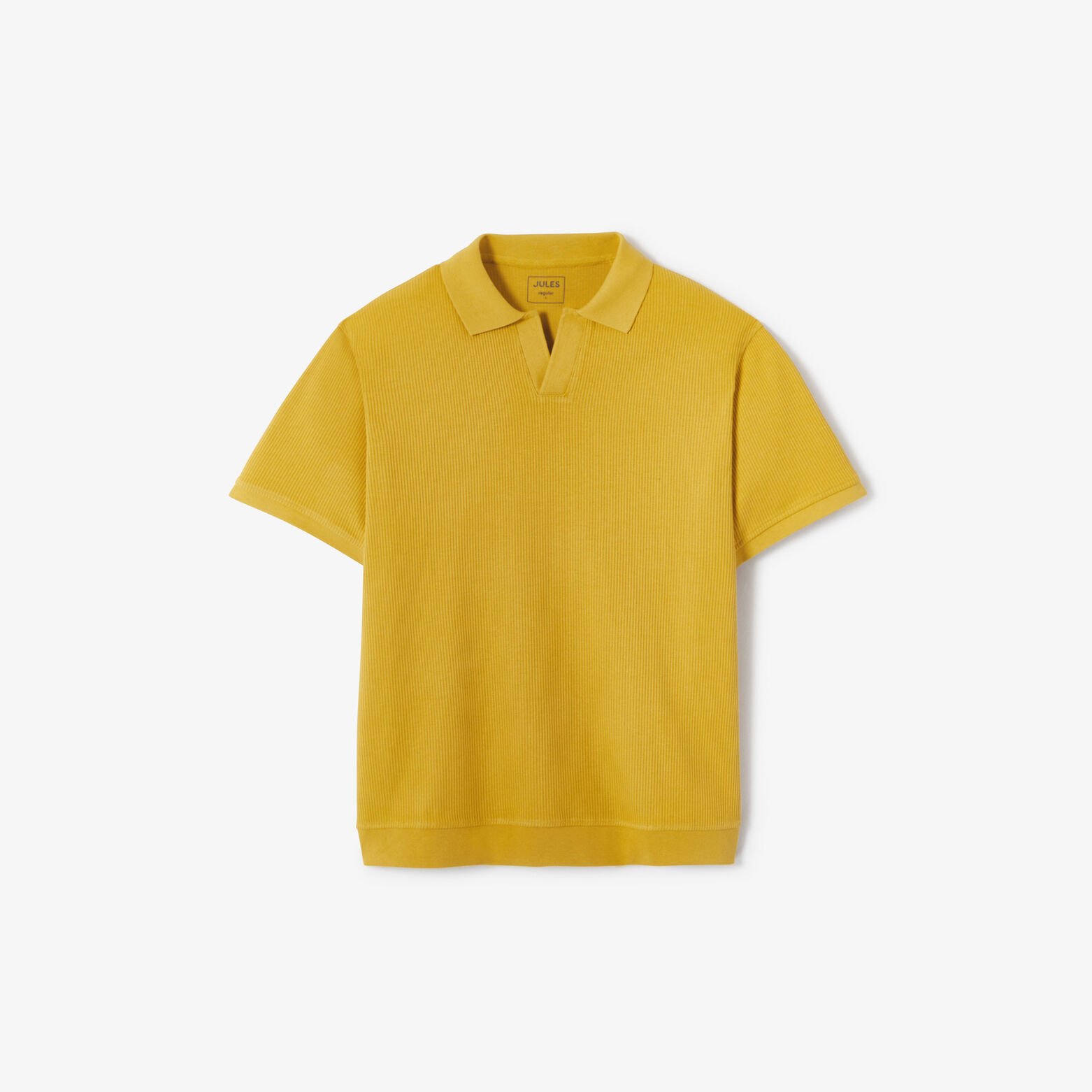 Polo in textuurstof met korte mouwen en resortkraa