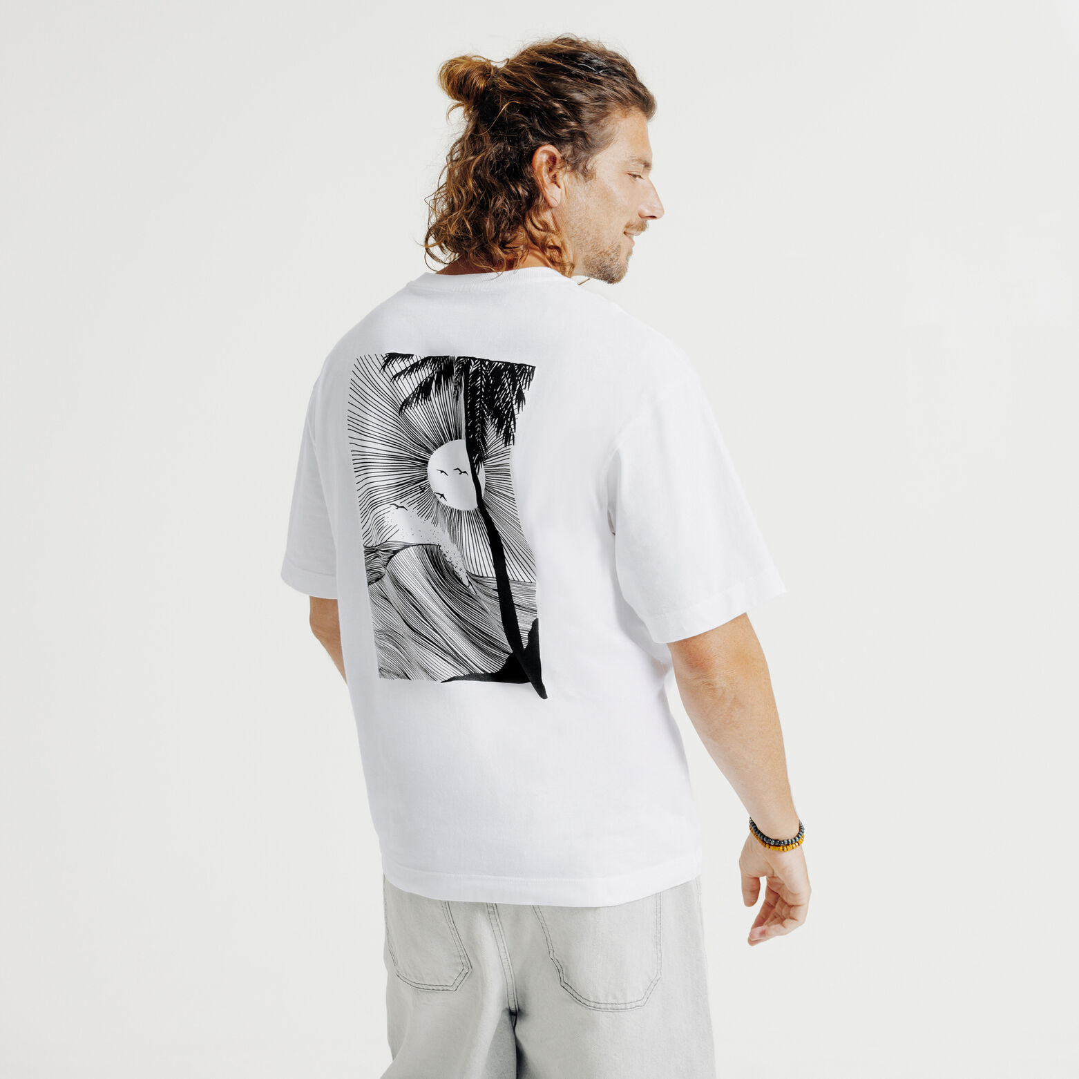 Tee shirt en coton imprimé devant dos