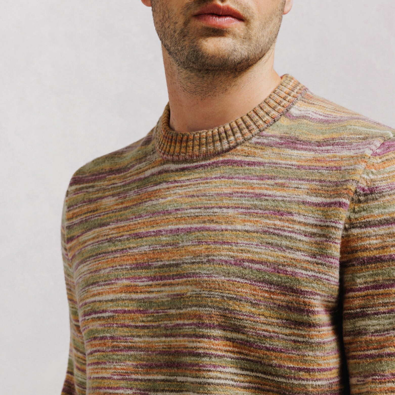 Pull col rond mousseux coton majoritaire