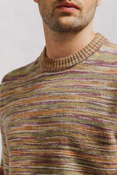 Pull col rond mousseux coton majoritaire