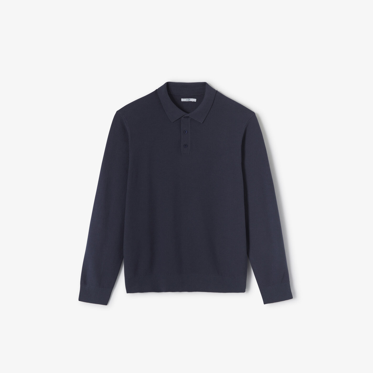 Polo en maille col boutonné jeux de points