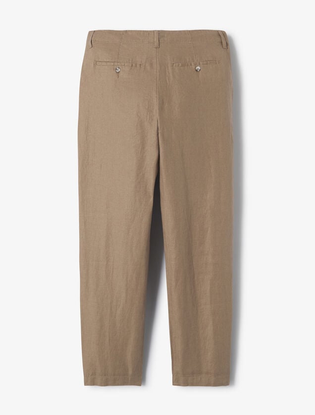 Loose fit chinobroek in 100% linnen