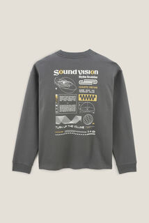 Sweat col rond imprimé devant et dos