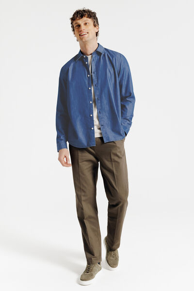 Chemise regular coton unie