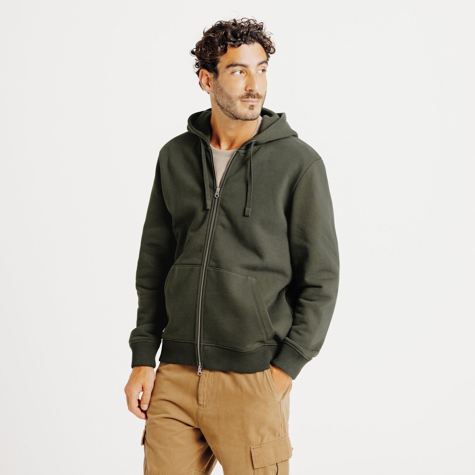 Sweat à capuche zippé heavy weight