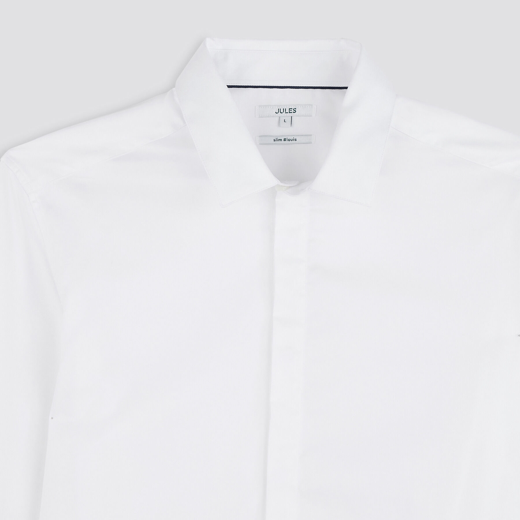 Chemise slim unie coton satin