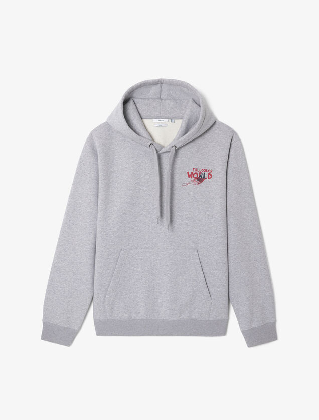 Sweat &agrave; capuche relax avec imprim&eacute; devant et dos