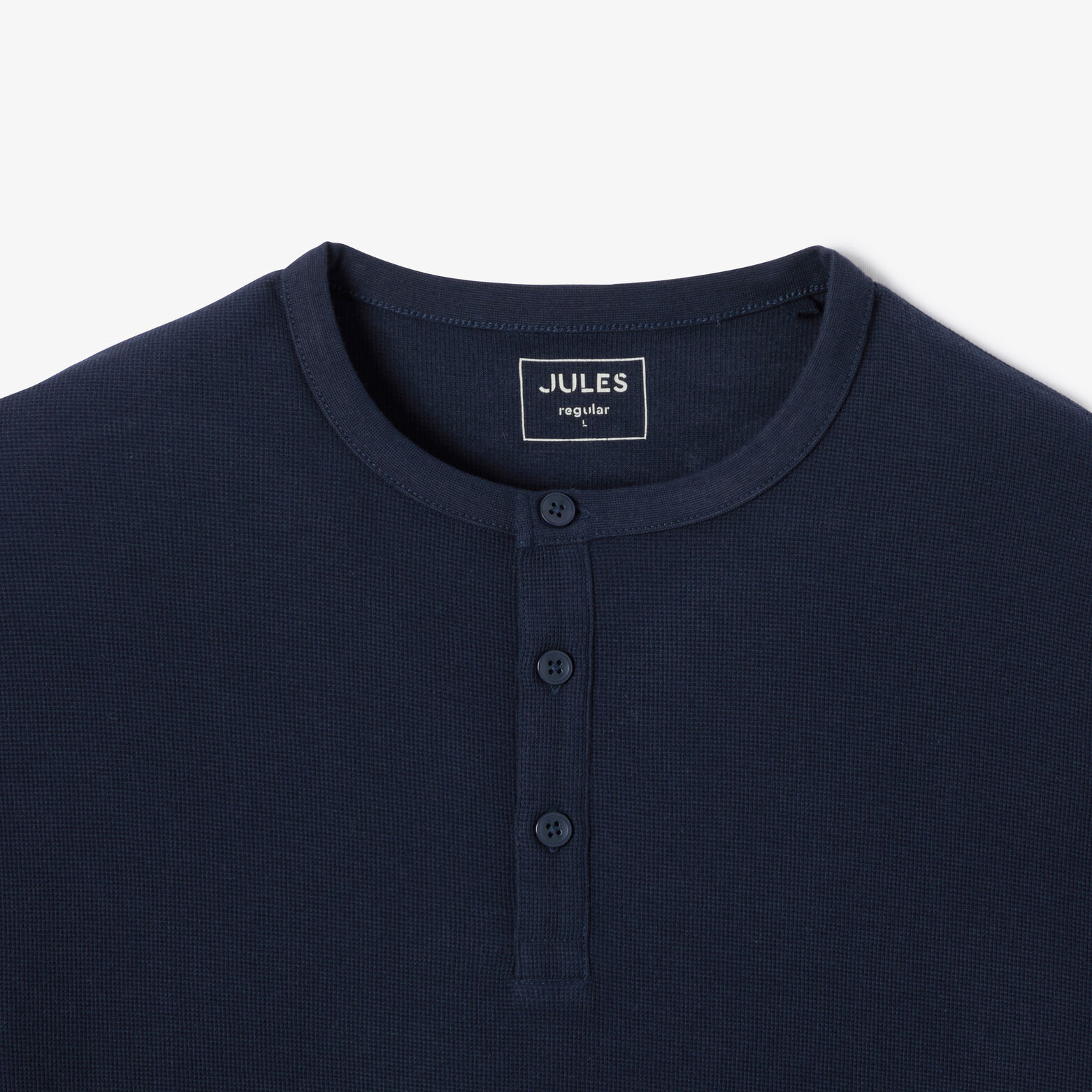 Tee shirt col tunisien gaufr&eacute;