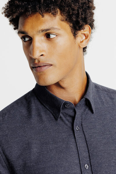 Chemise unie en coton flanelle
